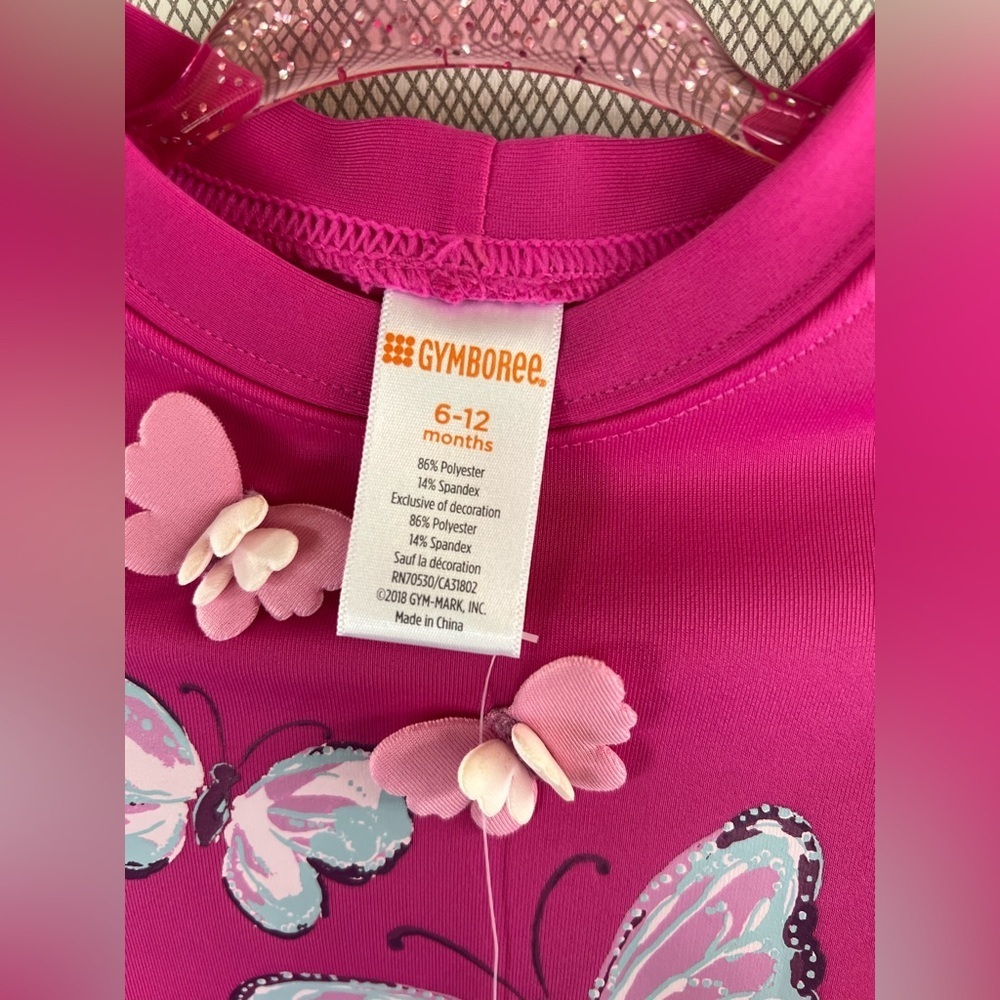 Gymboree - Pink Butterfly Long Sleeve Swim 2pc Set (Size 6-12m) NWT - Picture 4 of 4